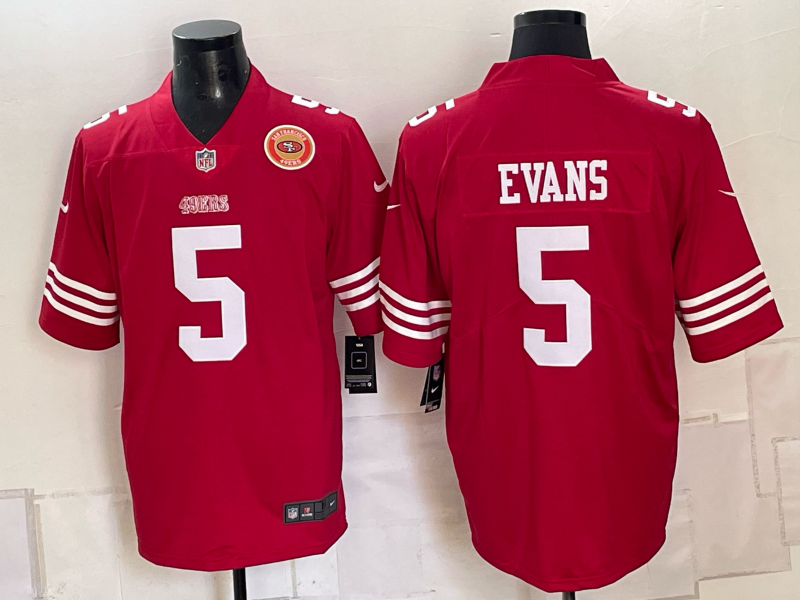 Men 2026 Nike San Francisco 49ers #5 Evans Red NFL Jersey 102300->san francisco 49ers->NFL Jersey